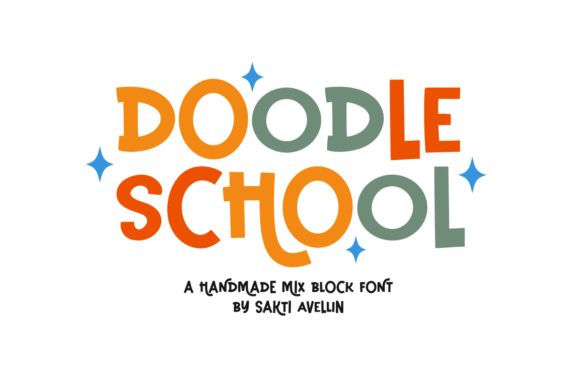 Doodle School: The Handmade Block Font for Creative Projects